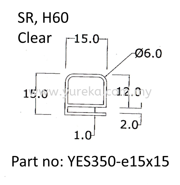 YES350 Clear e Profile Silicone Rubber Extrusion Rubber Extrusion Malaysia, Kuala Lumpur (KL), Selangor, Johor Bahru (JB) Manufacturer, Supplier, Supply, Supplies | Yureka Sdn Bhd