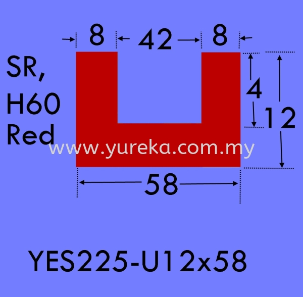 YES225 Red n or u Profile Silicone Rubber Extrusion Rubber Extrusion Malaysia, Kuala Lumpur (KL), Selangor, Johor Bahru (JB) Manufacturer, Supplier, Supply, Supplies | Yureka Sdn Bhd