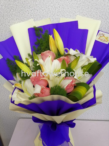 Lily 003 Lily bouquet Johor Bahru (JB), Malaysia, Ulu Tiram Supplier, Suppliers, Supply, Supplies | HV A Flower House