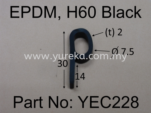 YEC-228 P EPDM EPDM Rubber Extrusion Rubber Extrusion Malaysia, Kuala Lumpur (KL), Selangor, Johor Bahru (JB) Manufacturer, Supplier, Supply, Supplies | Yureka Sdn Bhd