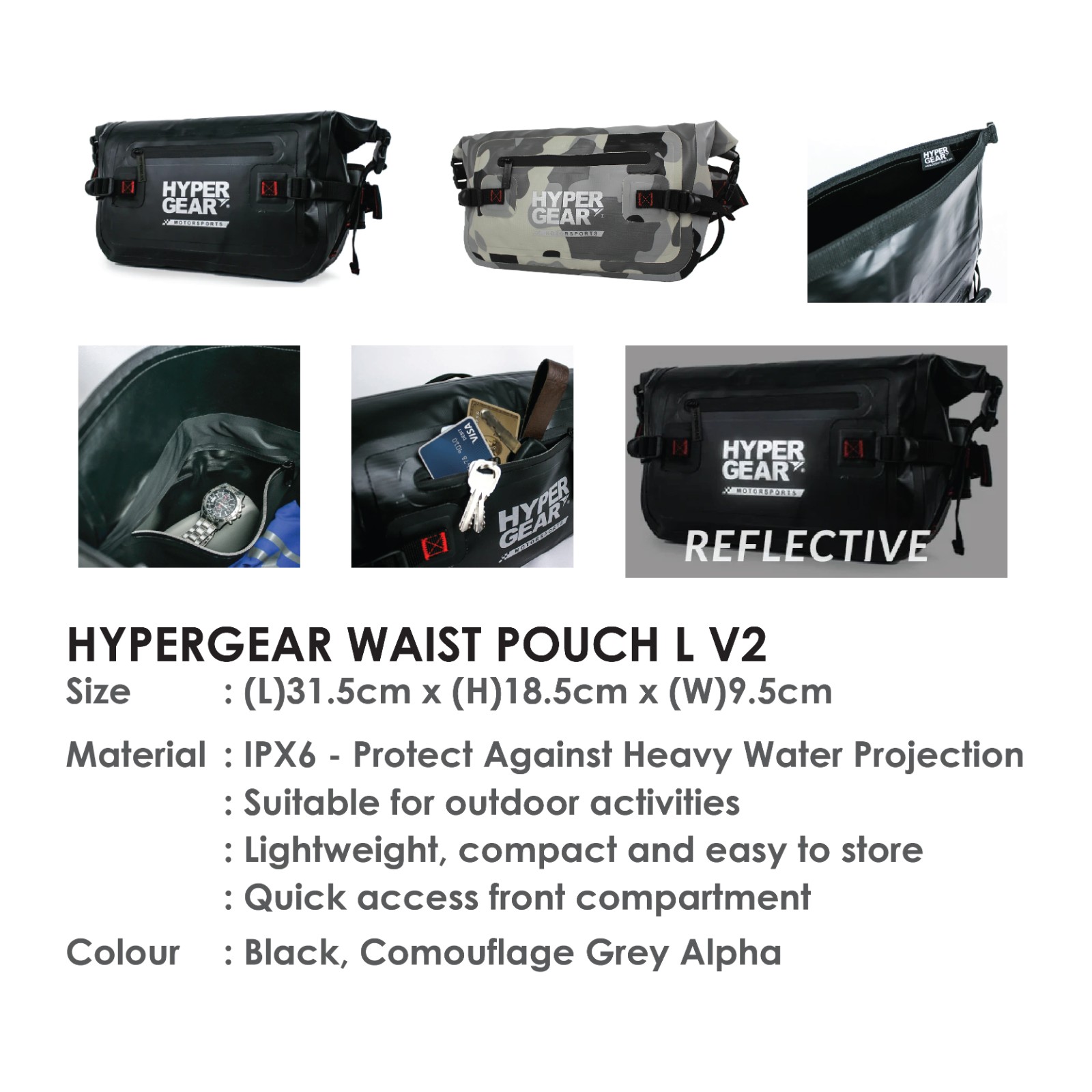 hypergear waist pouch l v2