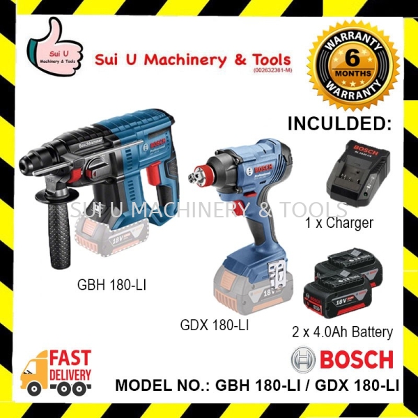 BOSCH GBH 180-Li + GDX 180-Li 2 tool set 18v Professional Cordless Power Tools Power Tool Kuala Lumpur (KL), Malaysia, Selangor, Setapak Supplier, Suppliers, Supply, Supplies | Sui U Machinery & Tools (M) Sdn Bhd