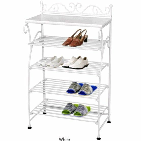 High Quality Metal with Solid Wood beautiful Classical shoe Rack 