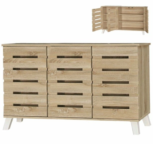 3 DOORS SHOE CABINET - SOLAMA OAK 