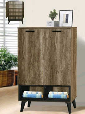 ALEXIS 2 DOORS SHOE CABINET WITH DOOR- CARAMEL OAK