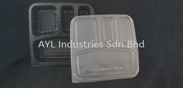 BENXON LUNCH BOX (BTB-4CN-BLACK) (LIDS 217X217X5)(BASE 217X217X40) (300 PCS)(6X50PCS) 4 COMPARTMENT LUNCH BOX LUNCH BOX Malaysia, Selangor, Kuala Lumpur (KL), Johor Bahru (JB), Pahang Supplier, Suppliers, Supply, Supplies | AYL Industries Sdn Bhd