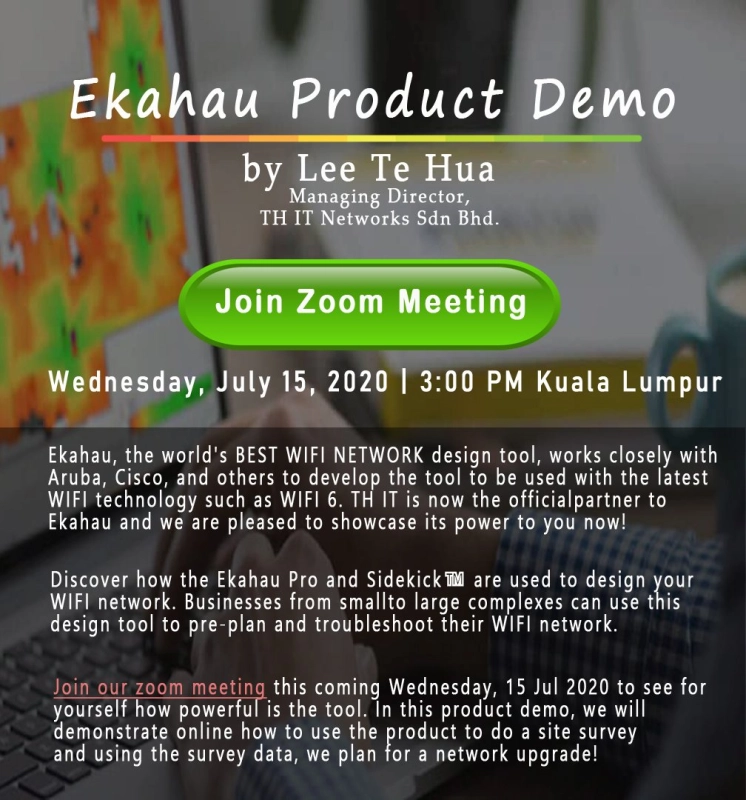 Join Zoom Meeting Product Demo Ekahau Pro and Ekahau Sidekick™