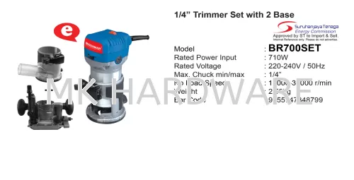 1/4" TRIMMER SET WITH 2 BASE