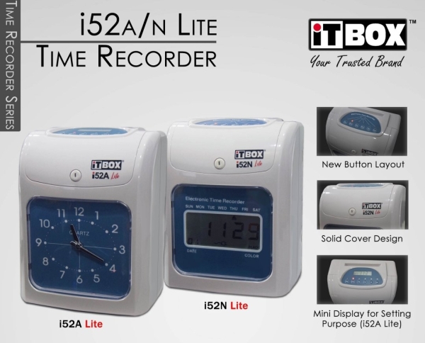 i52A/N LITE TIME RECORDER Time Attedance System Selangor, Kajang, Malaysia, Kuala Lumpur (KL) Supplier, Installation, Supply, Supplies | GK CCTV SDN BHD