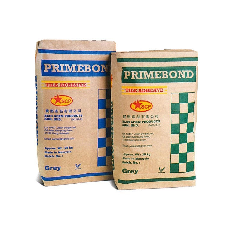 SCP Primebond (C1) Tile Adhesive for fixing ceramic tile on wall and floor. Simen gum untuk melekat jubin saiz kecil pada lantai dan dinding.