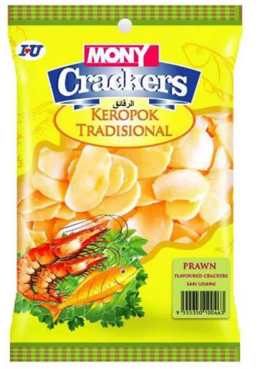 Mony Crackers 200g Sari Udang Mony Crackers Barangan runcit Johor Bahru (JB), Malaysia, Ulu Tiram Wholesaler, Supplier, Supply, Supplies | J.B. Cip Sen Trading Sdn Bhd