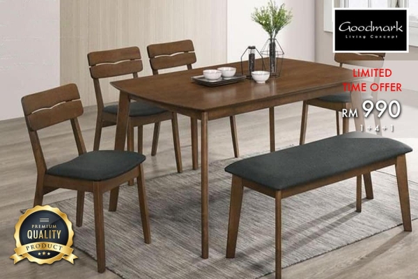 Wood Dining Table 1+4+1 Wood Dining Table Dining Melaka, Malaysia Supplier, Suppliers, Supply, Supplies | GOODMARK FURNITURE CENTRE SDN BHD