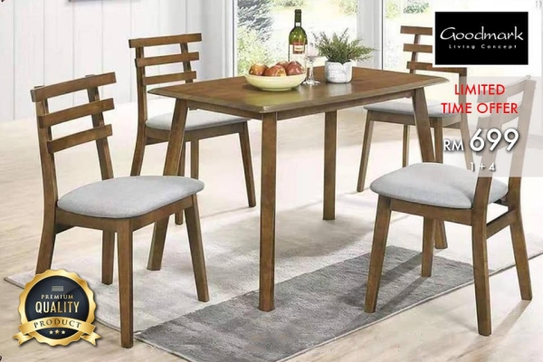 Wood Dining Table 1+4 Wooden Dining Table Dining Melaka, Malaysia Supplier, Suppliers, Supply, Supplies | GOODMARK FURNITURE CENTRE SDN BHD