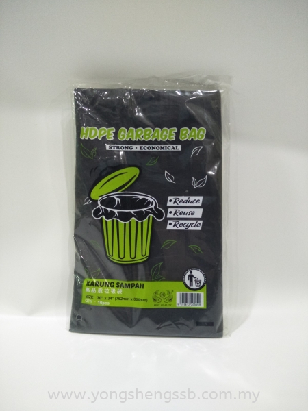 GB 30"X34" 10PCS HDPE Garbage Bag Plastic Bag Johor Bahru (JB), Malaysia, Muar, Skudai Supplier, Wholesaler, Supply | Yong Sheng Supply Sdn Bhd