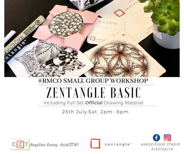 Basic Zentangle Workshop Zentangle Workshops  Zentangle Kuala Lumpur (KL), Malaysia, Selangor, Danau Desa Class, Lesson, Workshop | Angelicioxs Studio