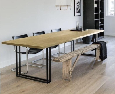 Retro Feels Rubber Wood 2.5 cm Thick Dining Table