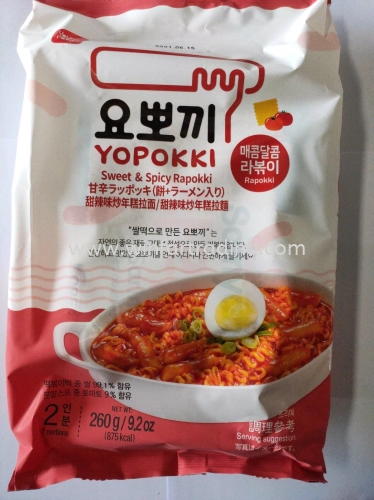 YOUNGPOONG STIR FRIED RICE CAKES WITH RAMEN NOODLES SPICE AND SEEET 260G BC8809054400987