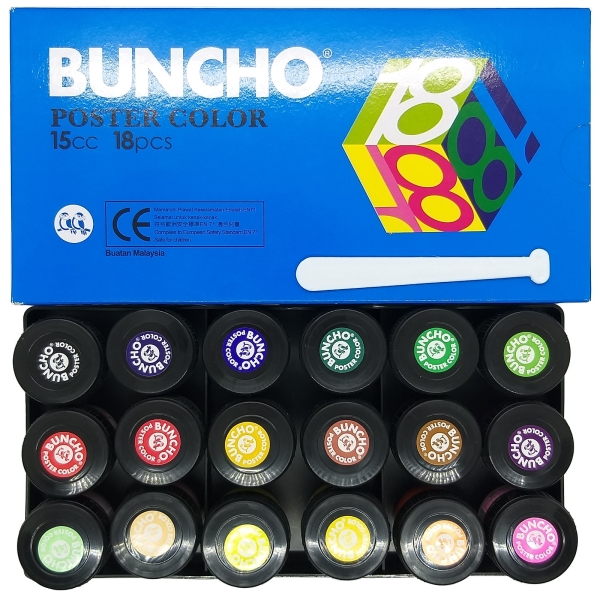 Buncho Poster Color 15cc 18 Colors Water & Poster Colours Art Supplies Stationery & Craft Johor Bahru (JB), Malaysia Supplier, Suppliers, Supply, Supplies | Edustream Sdn Bhd