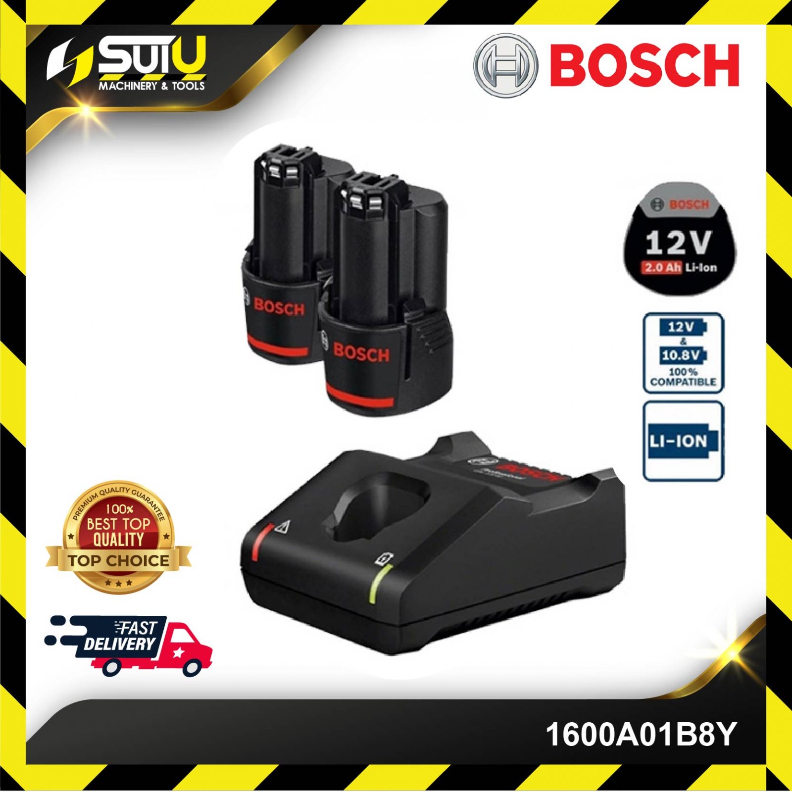 BOSCH 1600A01B8Y 12V 2.0Ah Professional Starter Kit 2 x 2.0Ah