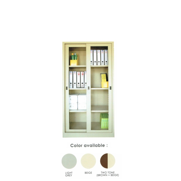 Full Height Cupboard With Glass Sliding Door  c/w 3 Adjustable Shelves Full Height Cupboard Steel Cabinet Loose Furniture Johor Bahru (JB), Malaysia, Iskandar Supplier, Suppliers, Supply, Supplies | PSB Decoration Sdn Bhd