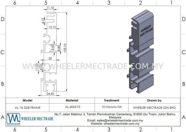 Free Flow Conveyor Profile (Side Frame) Other Profiles Aluminium Profiles Aluminium Malaysia, Johor Bahru (JB), Ulu Tiram Manufacturer, Supplier, Supply, Supplies | Wheeler Mectrade Sdn Bhd