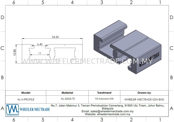 Belt Conveyor Profile (S Profile) Other Profiles Aluminium Profiles Aluminium Malaysia, Johor Bahru (JB), Ulu Tiram Manufacturer, Supplier, Supply, Supplies | Wheeler Mectrade Sdn Bhd