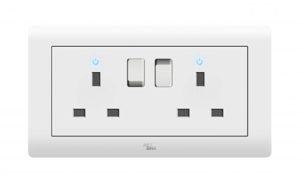 2 GANG 13A SWITCHED SOCKET C/W NEON INDICATOR Pure White A38 Modern Series Johor Bahru (JB), Malaysia, Selangor, Kuala Lumpur (KL) Supplier, Suppliers, Supply, Supplies | Art Dna (M) Sdn Bhd