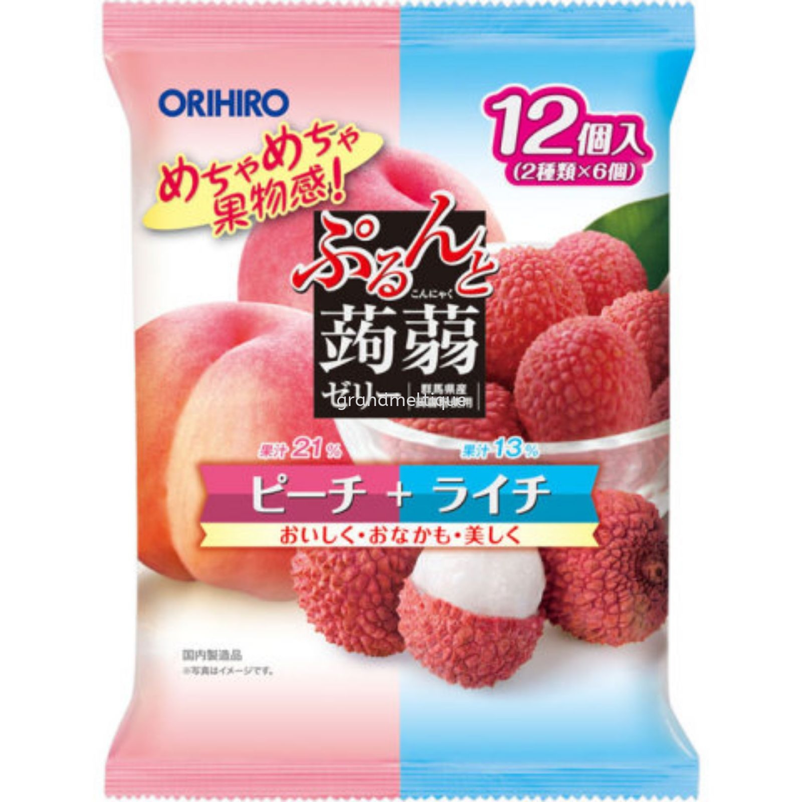 ORIHIRO KONJAC PEACH+PINK GRAPEFRUIT 欧立喜乐-白桃+葡萄柚 12EA 240G ...