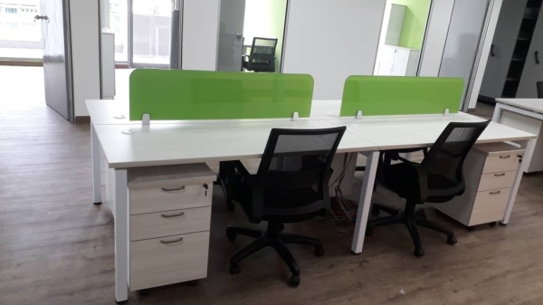 4 cubicle workstation with acrylic panel  Office furniture Office table Office Workstation Malaysia, Selangor, Kuala Lumpur (KL), Seri Kembangan Supplier, Suppliers, Supply, Supplies | Aimsure Sdn Bhd