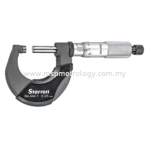 Starrett Vernier Outside Micrometer,0-25/0.01mm- 444.1MXRL Series