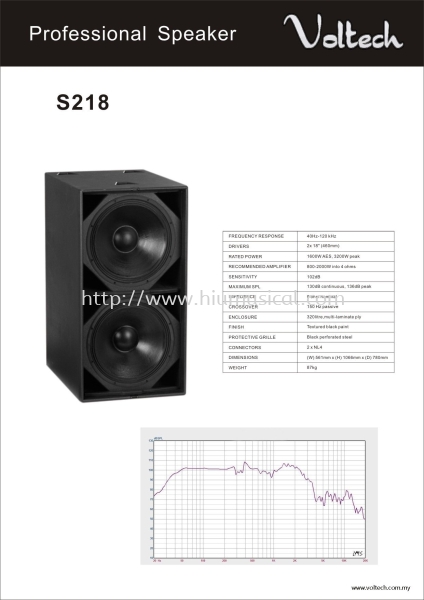 Voltech S218 Voltech Subwoofer Speaker Loud Speakers Johor Bahru JB Malaysia Supply Supplier, Services & Repair | HMI Audio Visual Sdn Bhd