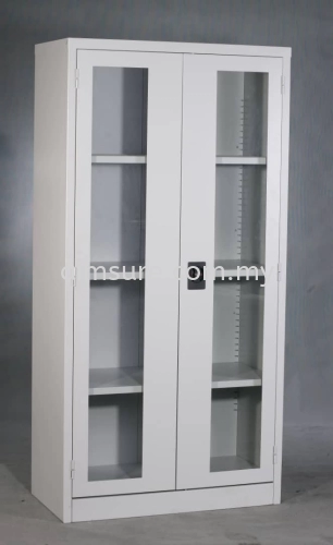 Full height steel cabinet swing glass door