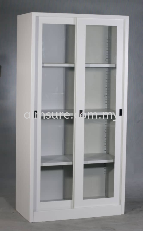 Full height steel cabinet sliding glass door