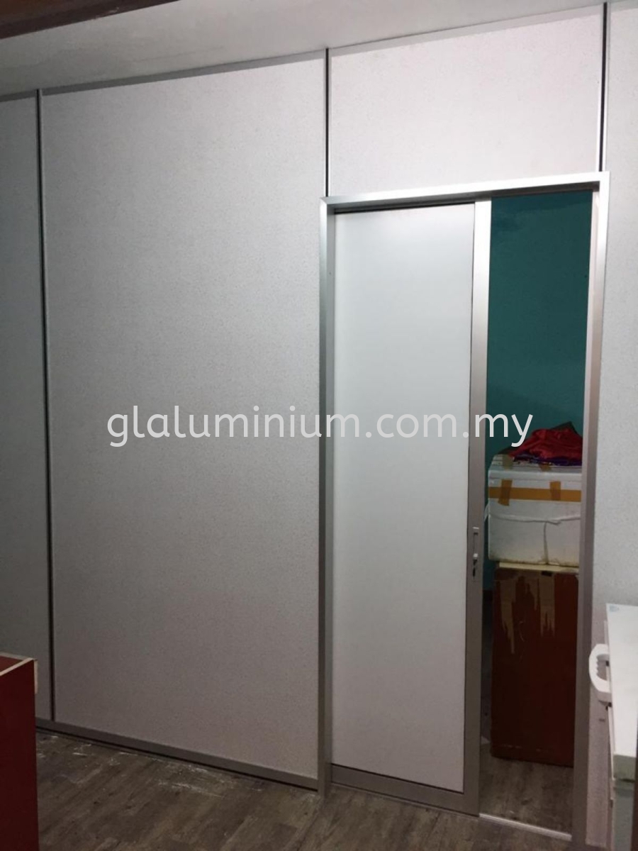 Partition Gypsum Board Sliding Door Partition Gypsum Board Vinyl Partition Gypsum Board Vinyl Sliding Door Selangor Malaysia Kuala Lumpur Kl Cheras Supplier Installation Supply Supplies Gl Glass Aluminium Trading