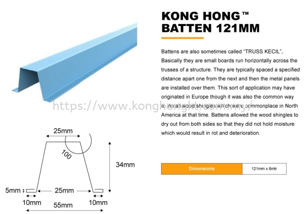 Batten 121 Batten 121 Truss System Malaysia, Johor Bahru (JB), Kota Tinggi Manufacturer, Supplier, Supply, Supplies | Kong Hong (KT) Sdn Bhd