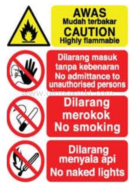 Highly Flammable Signage Safety Signs Selangor, Malaysia, Kuala Lumpur (KL), Puchong Supplier, Suppliers, Supply, Supplies | AIRMAX MARKETING SDN BHD