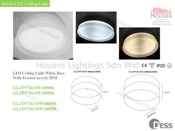 GLJT9736-6W GLJT9736-16W DL CW IP20 DESS Led Surface Downlight Selangor, Malaysia, Kuala Lumpur (KL), Puchong Supplier, Suppliers, Supply, Supplies | Houses Lightings Sdn Bhd