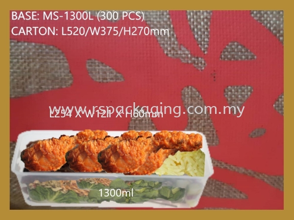 MS-1300L BASE+LIDS (300 PCS)x2 RECTANGLE PLASTIC CONTIANER MICROWAVEABLE PLASTIC CONTAINNER Kuala Lumpur (KL), Malaysia, Selangor, Kepong Supplier, Suppliers, Supply, Supplies | RS Peck Trading