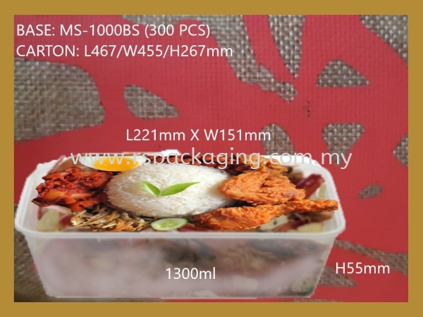MS-1000BS BASE+LIDS (300 PCS)x2  RECTANGLE PLASTIC CONTIANER MICROWAVEABLE PLASTIC CONTAINNER Kuala Lumpur (KL), Malaysia, Selangor, Kepong Supplier, Suppliers, Supply, Supplies | RS Peck Trading