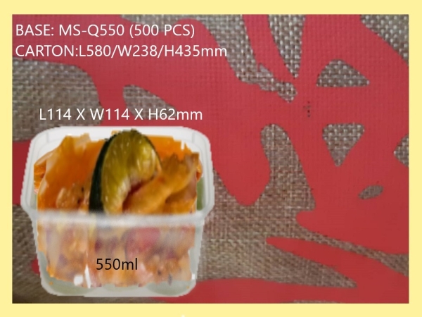 MS-Q550 BASE+LIDS (500 PCS)x2 SQUARE PLASTIC CONTIANER MICROWAVEABLE PLASTIC CONTAINNER Kuala Lumpur (KL), Malaysia, Selangor, Kepong Supplier, Suppliers, Supply, Supplies | RS Peck Trading