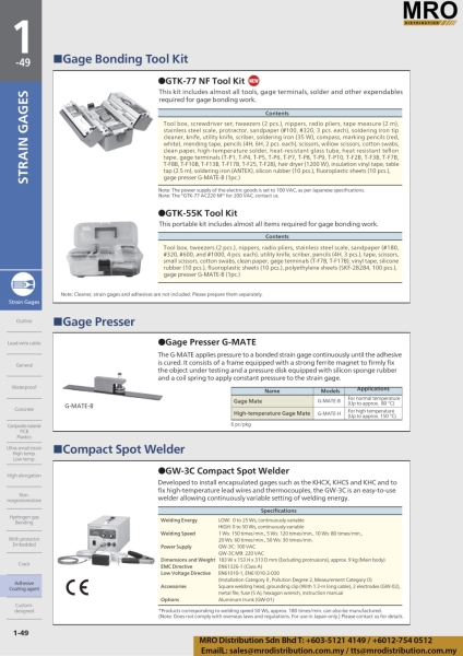 Compact Spot Welder GW-3C Others Strain Gages KYOWA Selangor, Malaysia, Kuala Lumpur (KL), Shah Alam Supplier, Suppliers, Supply, Supplies | MRO Distribution Sdn Bhd