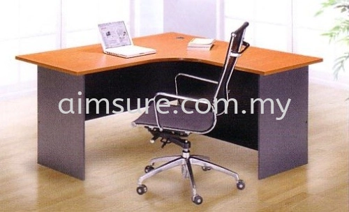 L shape table - Beech & dark grey (back)