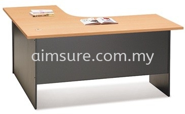 L shape table - Beech & dark grey