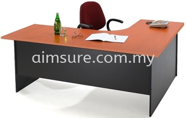 L shape table - Cherry & dark grey