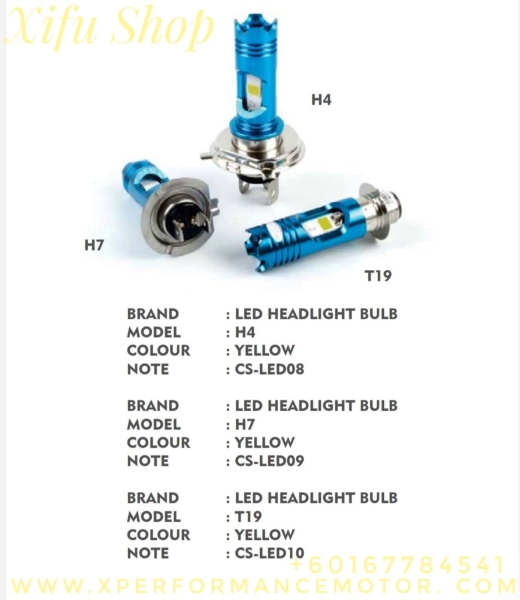 LED HEAD LIGHT BULB YELLOW H4 H7 T19  Others Johor Bahru JB Supply Suppliers | X Performance Motor