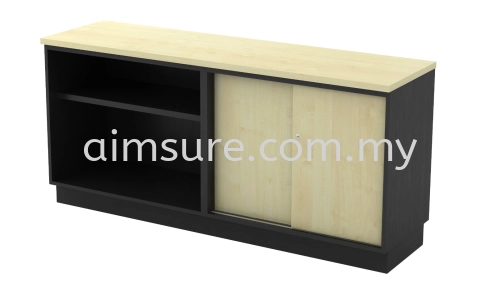 Open Shelf + Sliding Door Low Cabinet T2