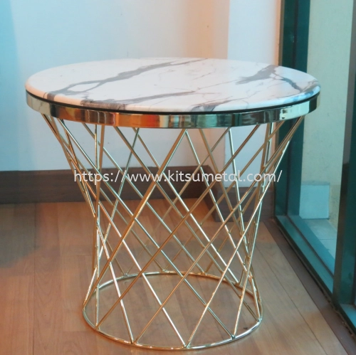 Round Marble Top with Gold Coating