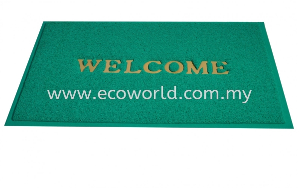 Standard Coil Mat With Welcome-Green Standard PVC Coil Mat with Welcome PVC Cushion Coil Mat Malaysia, Johor Bahru (JB) Supplier, Supply, Supplies | ECO WORLD HYGIENE (M) SDN BHD