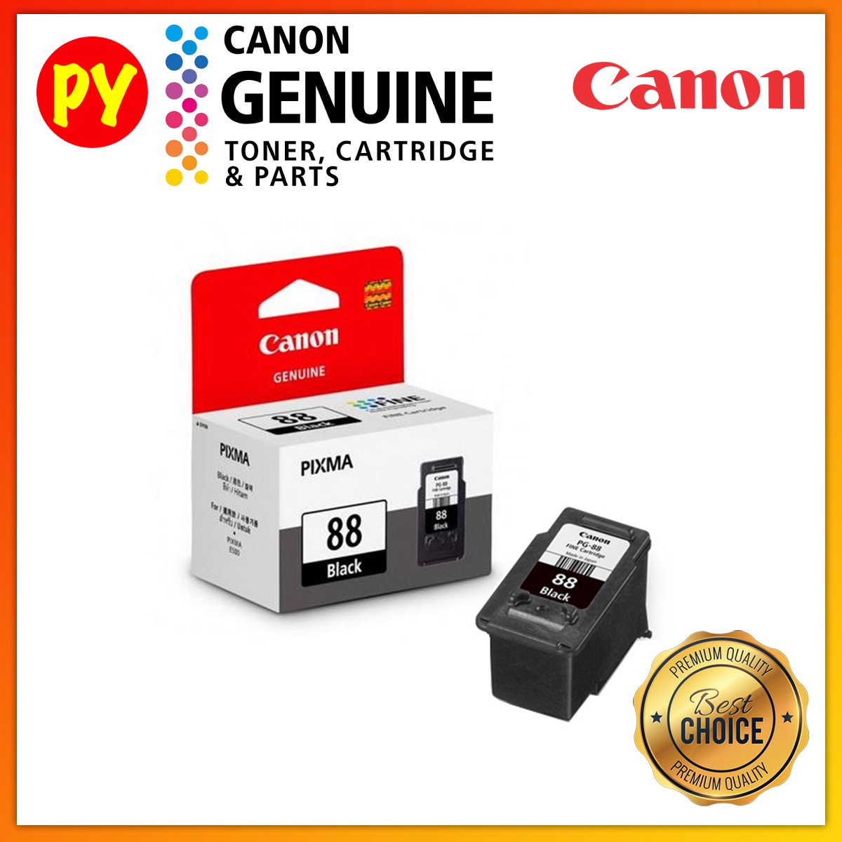 Canon PG-88 Black (21ml) Original Ink Cartridge - for printer E500, E510, E600, E610