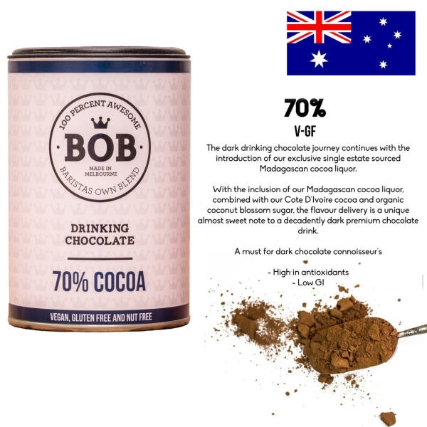 Fraus BOB 70% Cocoa Chocolate Drinking Chocolate 250g (Imported from Australia) Hot Chocolate Fraus BOB & Seriously Rich Australia Kuala Lumpur (KL), Malaysia, Selangor Supplier, Suppliers, Supply, Supplies | H & H Foodstuff Sdn Bhd